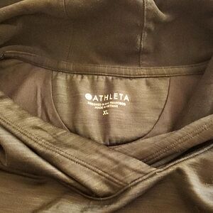 Athleta Black Tulip Back Hoodie Stretch Pullover